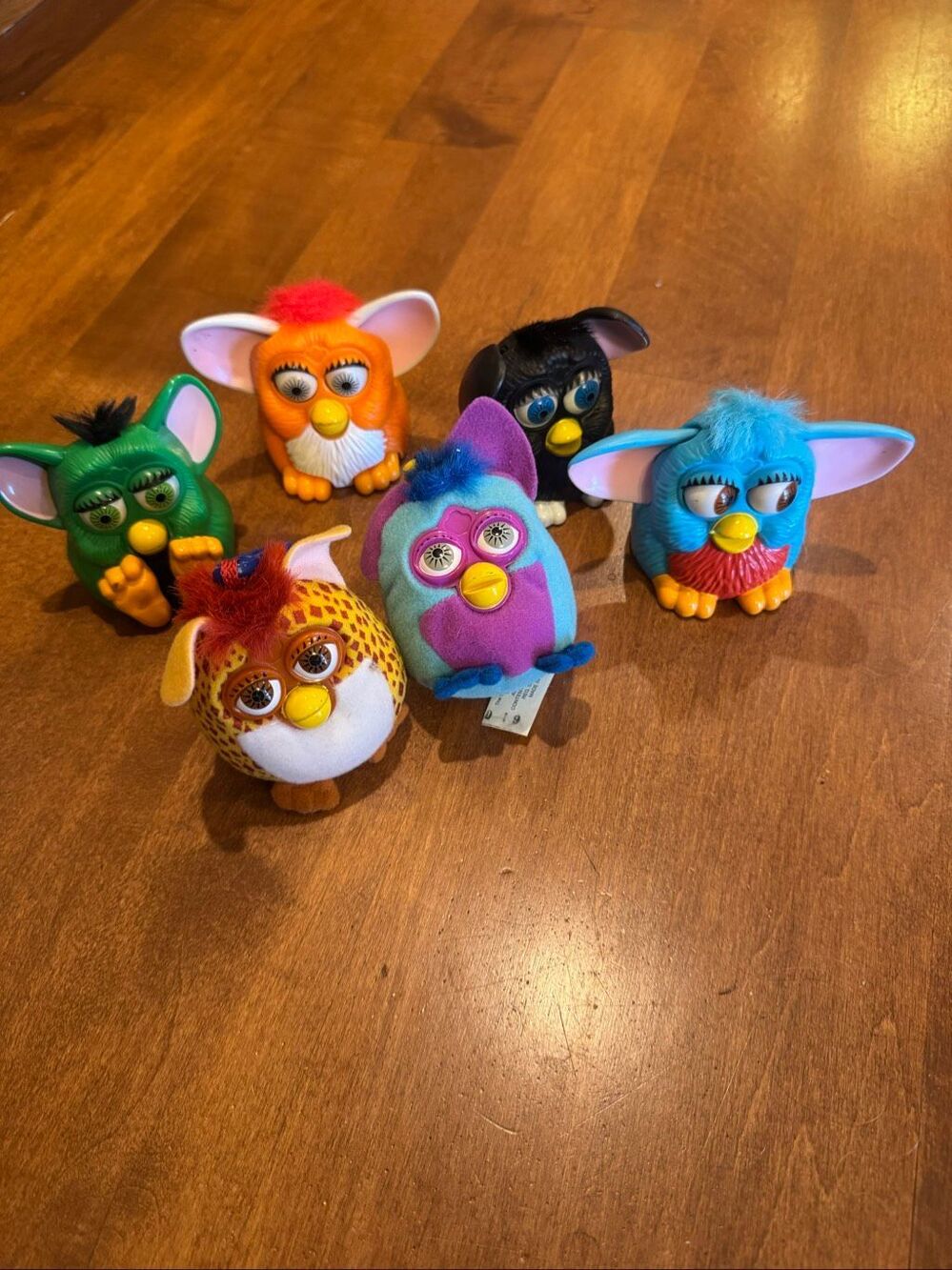 Vintage 1998–2000 McDonald’s Furby Toy Lot of 6 Figures Plush Clips
